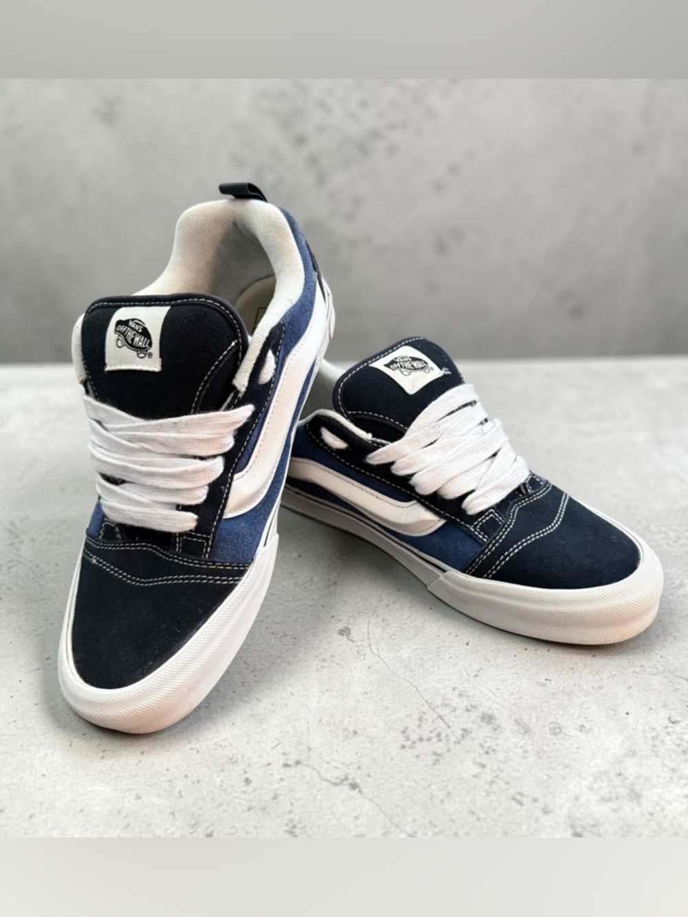 Vans Off The Wall Navy Blue Low Top Sneakers Men 9.5 Women 11 EU 42.5